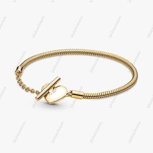 Pandora Heart T-Bar Snake Chain Bracelet